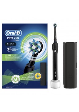 Электрическая зубная щетка ORAL-B Braun Pro 750 Black + футляр в подарунок